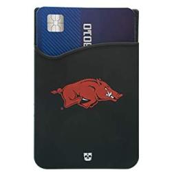 Arkansas Razorbacks Adhesive Silicone Cell Phone Wallet/Card Holder for iPhone, Android, Samsung Galaxy, Most Smartphones