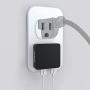 Nekmit Dual Port Ultra Thin Flat USB Wall Charger with Smart IC, Black