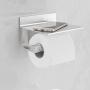 JIANC Toilet Paper Holder Stand Toilet Paper Holder Shelf Wall Shelves Toilet Shelf Stainless Steel Tissue Roll Holder with Mobile Phone Storage Rack