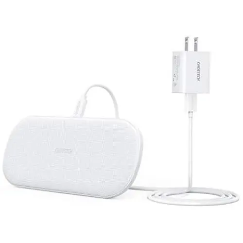 CHOETECH Dual Wireless Charger 5 Coils Qi Certified Fast Wireless Charging Pad Compatible with iPhone 11/11 Pro/11 Pro Max/SE/XS Max/X Samsung Galaxy Note 10/S20/S20+/S10 AirPods Pro Adapter Included CHOETECH Dual Wireless Charger 5 Coils Qi Certified Fast Wireless Charging Pad Compatible with iPhone 11/11 Pro/11 Pro Max/SE/XS Max/X Samsung Galaxy Note 10/S20/S20+/S10 AirPods Pro Adapter Included