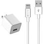 USB Charger, Spater Travel Home Wall Charger and a Charging Cable C ompatible with iPhone X, iPhone 8, iPhone 7, iPhone 6, iPhone 5, iPad Mini, iPod Touch, iPods (White)