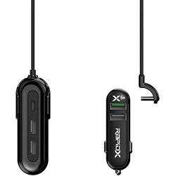 RapidX RXX5USBBOBPL X5 Plus Car Charger 5 USB Ports QC 3.0/Type CBlack on Black