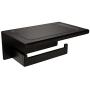 Konhard Stainless Steel Single Roll Toilet Paper Holder with Shelf Wall Mounted, Black