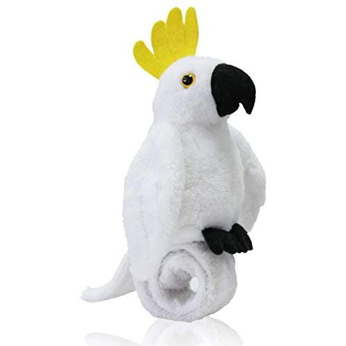 CREATIVE BONNIE Talking Parrot Plush Toy Repeats What You Say, Slap Bracelet Stuffed Animals for Kids, Interactive Mimicry Electronic Pet (White)