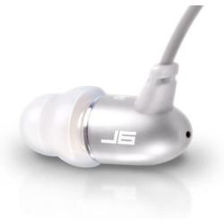 JLab Audio J6 High Fidelity Metal Ergonomic Earbuds Style Headphones, Guaranteed for Life - Titanium Silver