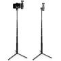 MAXCAM Selfie Stick Tripod Extension Rod for DJI Osmo Pocket, Aluminum Alloy Extension Rod + Aluminum Alloy Tripod + Phone Holder + Accessory Mount. (Osmo Pocket and Mobile Phone NOT Included)