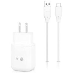 Genuine LG Quick Wall Charger + Type-C USB-C Cable for LG G5 / G6 / V20 / V30 / G7 - 18W QuickCharge 3.0 Certified - 100% Original - Bulk Packaging