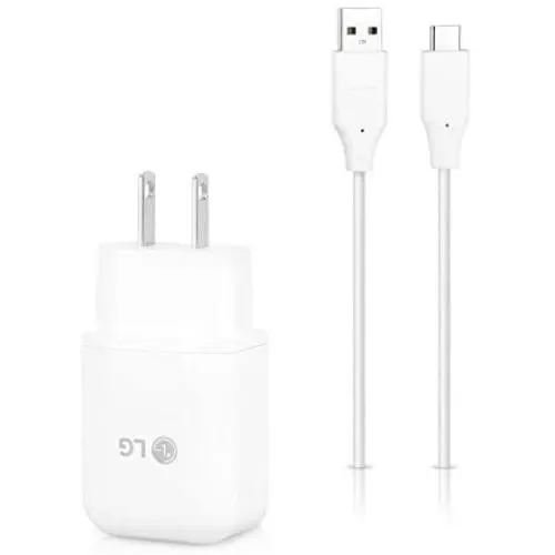 Genuine LG Quick Wall Charger + Type-C USB-C Cable for LG G5 / G6 / V20 / V30 / G7 - 18W QuickCharge 3.0 Certified - 100% Original - Bulk Packaging Genuine LG Quick Wall Charger + Type-C USB-C Cable for LG G5 / G6 / V20 / V30 / G7 - 18W QuickCharge 3.0 Certified - 100% Original - Bulk Packaging