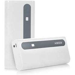 Aibocn 10000mAh Power Bank Portable Charger External Battery Pack with Flashlight for Phone Tablet, Grey