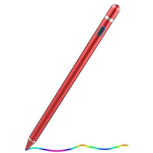 Stylus Pen Digital Pencil Fine Point Active Pen for Touch Screens, Compatible with iPhone iPad and Other Tablets (Red)