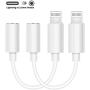 iPhone Headphone Adapter (2 Pack)[Apple MFi Certified] for iPhone 7/7Plus/8/8Plus/X/Xs/XR/11 pro/SE Adapter Headphone Jack, Lightning Dongle to 3.5 mm Headphone Adapter Jack Compatible with All iOS