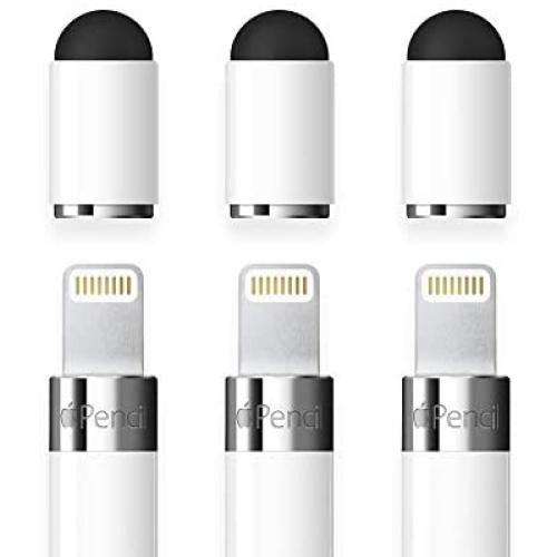 FRTMA [2 in 1] Replacement Cap Compatible with Pencil/Used as Stylus for All Touch Screen Tablets/Cell Phones (Pack of 3), White