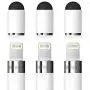 FRTMA [2 in 1] Replacement Cap Compatible with Pencil/Used as Stylus for All Touch Screen Tablets/Cell Phones (Pack of 3), White