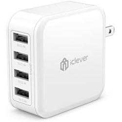 iClever USB Wall Charger, 40W 8A 4-Port Charging Station with Foldable Plug, USB Power Adapter for iPhone 11 Pro Xs/XS Max/XR/X/8/7,iPad Pro/Air 2/Mini 4/3, Galaxy/Note/Edge, LG, Nexus, HTC, and More