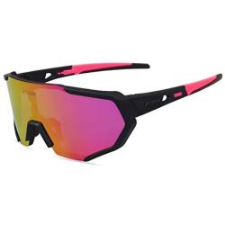 X-TIGER Polarized Cycling Bike Sunglasses,Bicycle Glasses with 3 Interchangeable Lenses