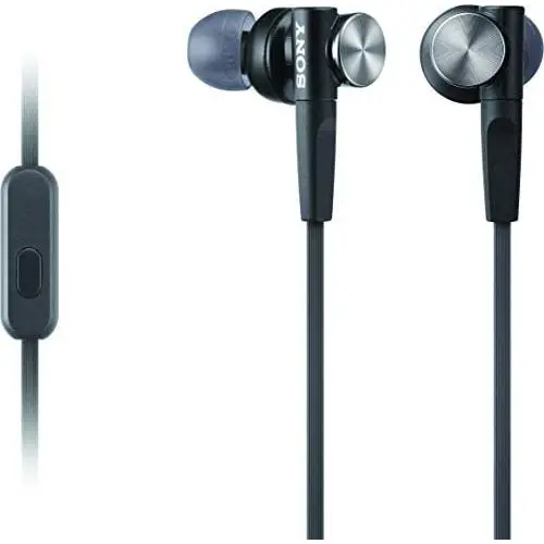 Sony MDRXB50AP Extra Bass Earbud Headphones/Headset with mic for phone call, Black Sony MDRXB50AP Extra Bass Earbud Headphones/Headset with mic for phone call, Black