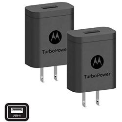 [2-Pack] Motorola TurboPower 18 QC3.0 Chargers with long 6.6 foot USB-A to USB-C cables for Moto Z, Z2, Z3, X4, Motorola One, One Power, G7, G7 Play, G7 Plus,G6, G6 Plus [NOT for G6 Play] (Retail Box)