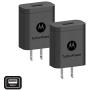 [2-Pack] Motorola TurboPower 18 QC3.0 Chargers with long 6.6 foot USB-A to USB-C cables for Moto Z, Z2, Z3, X4, Motorola One, One Power, G7, G7 Play, G7 Plus,G6, G6 Plus [NOT for G6 Play] (Retail Box)