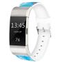 Christmas Bands for Fitbit Charge 3,Jolook Replacement Leather Woman Man Bands Straps for Fitbit Charge 3/Charge 3 SE - Blue Christmas Bands