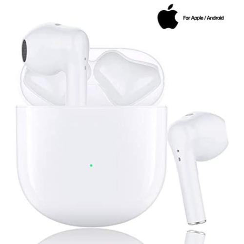 Wireless Earbuds in-Ear Bluetooth 5.0 Headphones with HD HiFi Stereo CVC8.0 Noise Canceling Bluetooth Earbuds with Mic 24H Playtime Mini Charging Case for iPhone Android Apple Earbuds