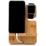 JACKCUBE Design Bamboo Charger Dock Stand Multi Device Charging Station Organizer Holder for Smartphone Cellphone Mobile Phone – :MK243A