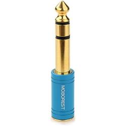 MOBOREST 1/4 Inch Male to 1/8 Inch Female Pure Copper Adapter 6.35mm Stereo Male to 3.5mm Plug Jack Female Stereo Adapter, Can be Used for Conversion Headphone adapte amp adapte Fashion Blue 1PCS