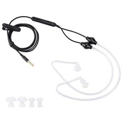 Walkie Talkie Earpiece with Mic 3.5mm Radio Earpiece Acoustic Tube Earpiece Headset with CTIA/OMTP Mode Stereo Air Tube Radiation Protection Headphones for Mobile Phone (1M)(Black)