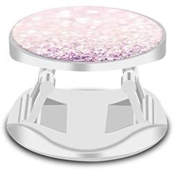 Expanding Stand Grip Mount Socket for Smartphones and Tablets, Multi-Function Mounts and Stands iPhone Holder Collapsible - Pink Glitter