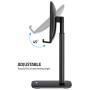 Nulaxy Phone Stand, Upgraded Height Angle Adjustable Cell Phone Stand, Cradle, Dock, Desk Phone Holder Compatible with iPhone Xs Xr 8 X 7 6 6s Plus SE 5 5s 5c, All Smartphones - Black