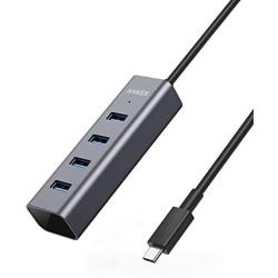 Anker USB C Hub, Aluminum USB C Adapter with 4 USB 3.0 Ports, for MacBook Pro 2018/2017, ChromeBook, XPS, Galaxy S9/S8, and More