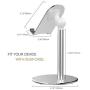 MoKo Phone/Tablet Stand, Adjustable Phone Desktop Holder Cradle Dock, Fit iPhone 11 Pro Max/11 Pro/11, iPad 10.2" 2019, iPhone Xs/XS Max/XR/X, Galaxy S20 6.2", iPad Mini 5 4 3 2(Up to 10"), Silver