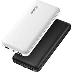 2-Pack Miady 15000mAh Portable Charger, Power Bank/w Two 5V/2A USB Output Ports and USB C Fast Input, Portable Phone Charger Compatible with iPhones, Android Smartphones and More