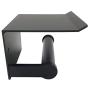 lofekea Toilet Paper Holder, Wall Mount Matte Bathroom Toilet Tissue Holder Black Aluminum Toilet Roll Holder with Mobile Phone Storage Shelf and Anti-Slip Mat