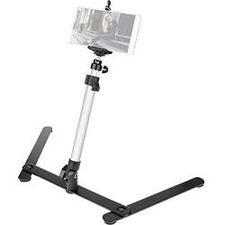 ChromLives Photo Copy Stand Pico Projector Stand with Phone Clamp Overhead Phone Mount Phone Stand Mini Tripod Adjustable Tabletop Monopod Stand Compatible with Smart-Phone