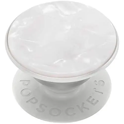 PopSockets PopGrip - Expanding Stand and Grip with Swappable Top - Acetate Pearl White