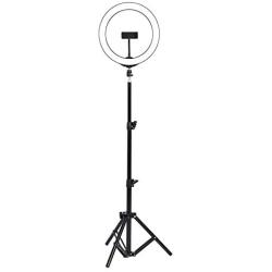 Portable LED Ring Fill Light with Tripod, Metal Lightweight Mobile Phone Live Broadcast Photography Tripod Fill Light, Folded