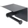 NUZAMAS Self Adhesive Toilet Paper Holder, Top Plate Phone Holder, Stainless Steel Wall Mount Drill Free, Black Toilet Roll Holder, Towel Hanger for Bathroom Kitchen Home NUZAMAS Self Adhesive Toilet Paper Holder, Top Plate Phone Holder, Stainless Steel Wall Mount Drill Free, Black Toilet Roll Holder, Towel Hanger for Bathroom Kitchen Home