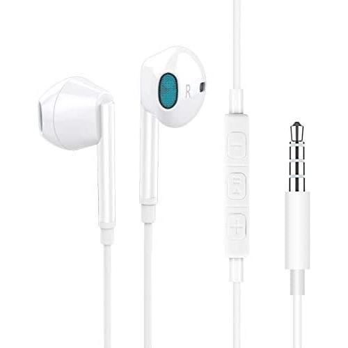 Headphones Headphones/Earphones/Earbuds Built-in Microphonen & Volume Control，Compatible iPhone/iPod/iPad/Android/MP3/MP4 Headphones Plug and Play Mobile Phone Accessories（White）