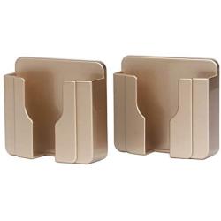 Wall Mount 3M Adhesive Mobile Phone Wall Charger Holder and Remote Control Stand Multipurpose Storage Box (Gold 2 Pack)