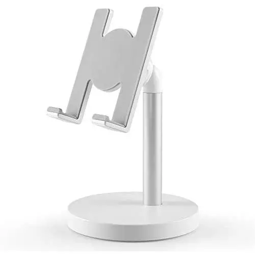 Cell Phone Stand, Adjustable Phone Stand for Desk, Aenfor Adjustable Cell Phone Stand Compatible with Phone 11 Pro Xs Xs Max Xr X 8, iPad Mini, Nintendo Switch, Tablets (7-10"), All Phones, White