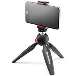 Manfrotto PIXI Mini Tripod Kit with Universal Smartphone Clamp, Black (MKPIXICLAMP-BK)