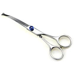 LILYS PET 7" Right-Handed Pet Round-Tip Grooming Stainless Steel Safety Grooming for Dogs and Cats (Curved Scissor)