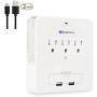 Cable Matters 3-Outlet Wall Mount Surge Protector with USB Charging and Slide-Out Smartphone Holders