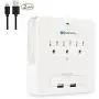 Cable Matters 3-Outlet Wall Mount Surge Protector with USB Charging and Slide-Out Smartphone Holders