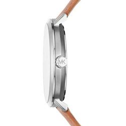 Michael Kors Blake Three-Hand Stainless Steel Watch with Leather Strap
