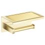Marmolux Acc Toilet Paper Cell Phone Holder SUS304 Stainless Steel Modern Tissue Paper Towel Holder Plus Mobile Phone Storage Shelf Brushed Gold