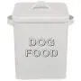 Morezi Dog Treat and Food Storage Tin with Lid and Serving Scoop Included - Cream Powder - Coated Carbon Steel - Tight Fitting Lids - Storage Canister Tins