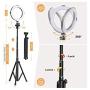 8" Ring Light with Tripod Stand - Dimmable Selfie Ring Light LED Camera Ringlight with Tripod and Phone Holder for Live Stream/Makeup/YouTube Video, Compatible for iPhone Android, Remote(Upgraded)