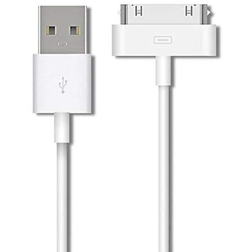 30 Pin USB Charging and Cable Sync Connector Data Cable for Old Apple iPhone 4/ 4s, iPhone 3G/3G, iPad 3/2/ 1,iPod Classic iPod Touch iPod Nano, White