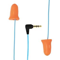 Plugfones Basic Earplug-Earbud Hybrid - Noise Reducing Earphones - Orange